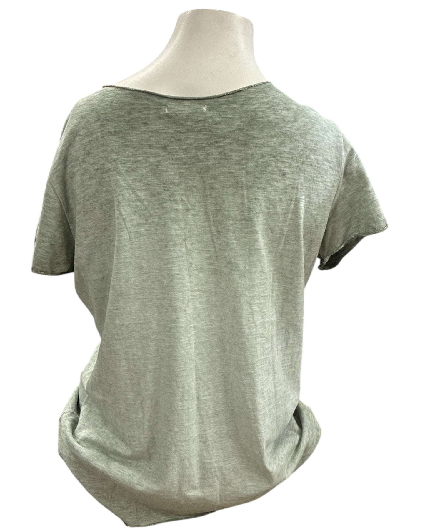T-shirt Kaki 'Les Copines c'est la Vie!' - Col V Doré Tendance