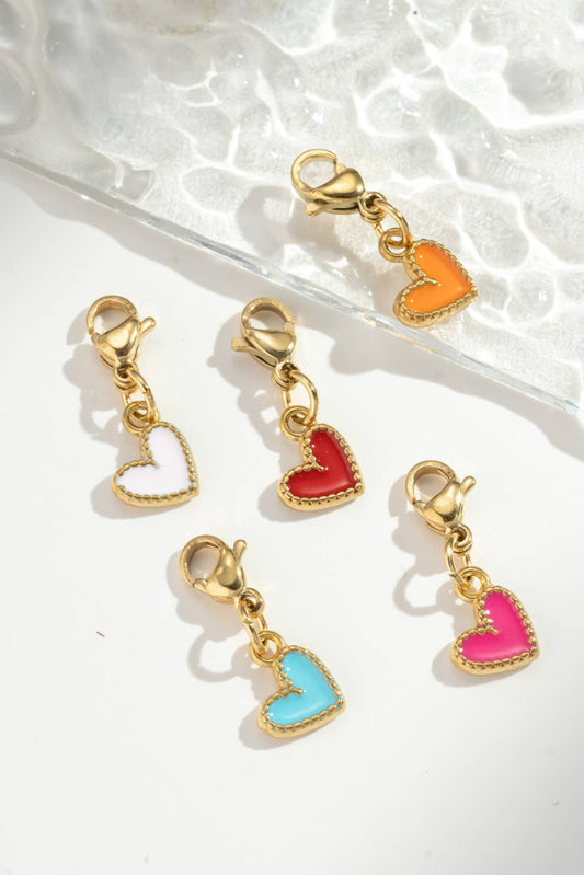 Cosmos - Pendentif Charms Coeur Tendre Serti  – Acier Inoxydable Fantaisie