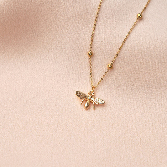 Collier pendentif abeille chaine boule