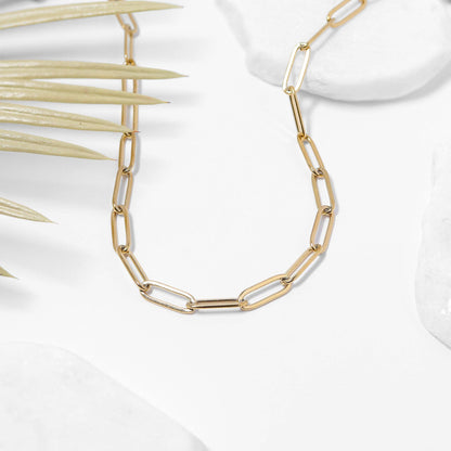WJW - Collier à chaîne en or 18 carats avec trombones