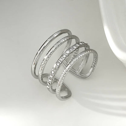 Bague Argentée avec Strass