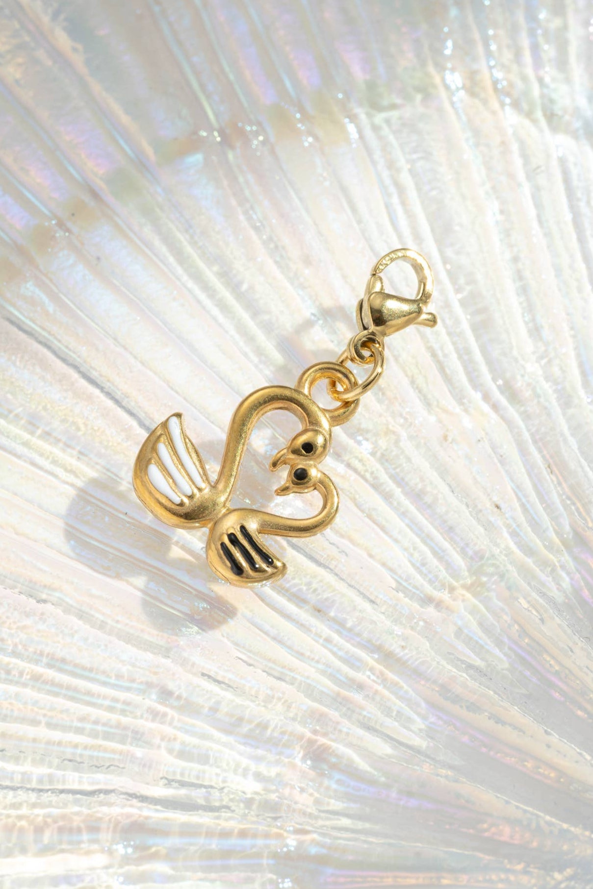 Cosmos - Pendentif motif Cygne Amoureux – Acier Inoxydable