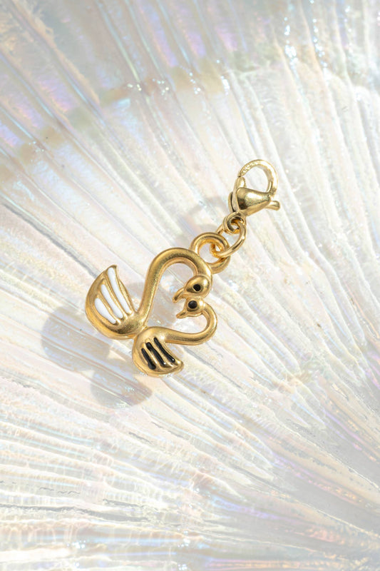 Cosmos - Pendentif motif Cygne Amoureux – Acier Inoxydable