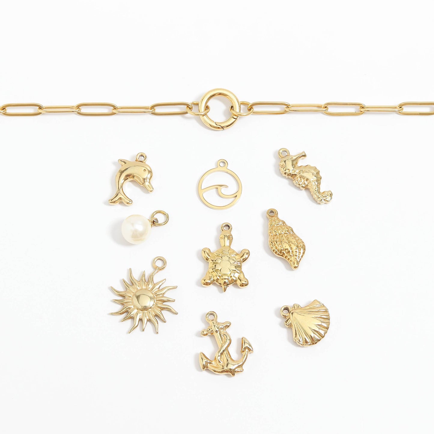 WJW - Collier Porte-Charme Mousqueton en Acier Inoxydable