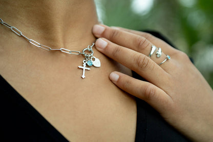 WJW - Collier Porte-Charme Mousqueton en Acier Inoxydable