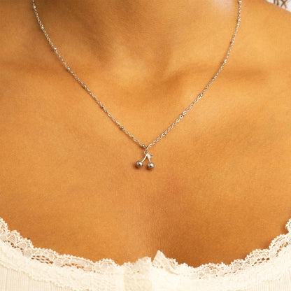 WJW - Pendentif Cerise en Acier Inoxydable PVD Or 18K