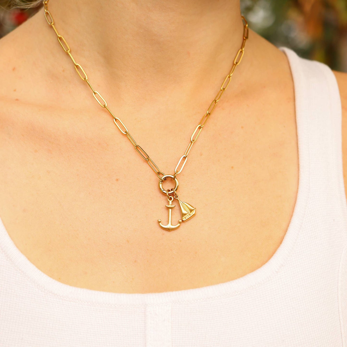 WJW - Collier Porte-Charme Mousqueton en Acier Inoxydable