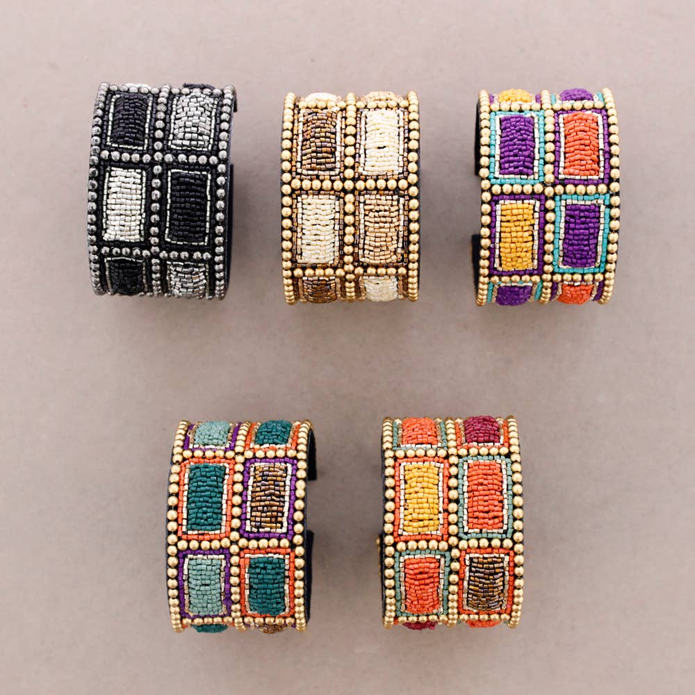 Bracelet manchette perles