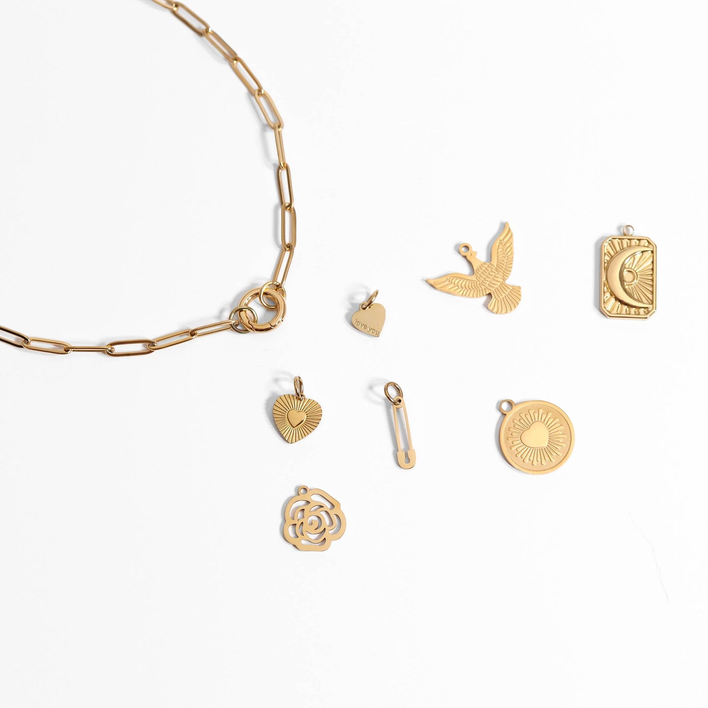 WJW - Collier Porte-Charme Mousqueton en Acier Inoxydable