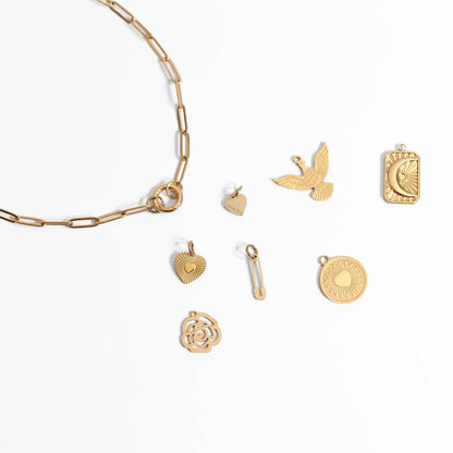WJW - Collier Porte-Charme Mousqueton en Acier Inoxydable