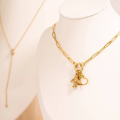 WJW - Collier Porte-Charme Mousqueton en Acier Inoxydable