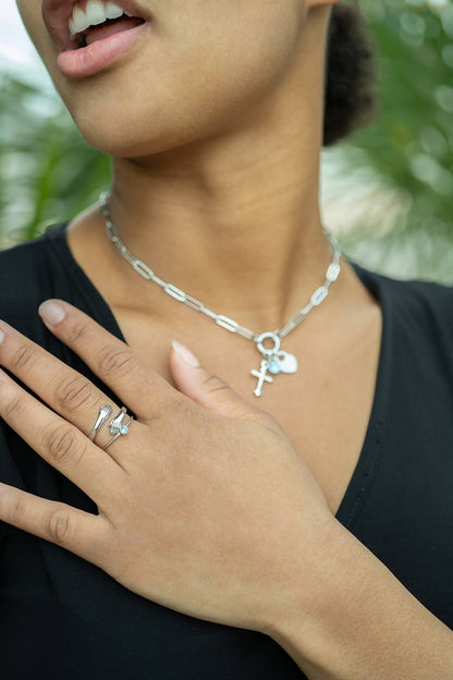 WJW - Collier Porte-Charme Mousqueton en Acier Inoxydable