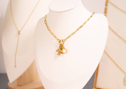 WJW - Collier Porte-Charme Mousqueton en Acier Inoxydable