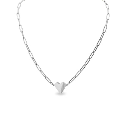 Collier cœur doré WJW - Chaîne trombones acier inoxydable