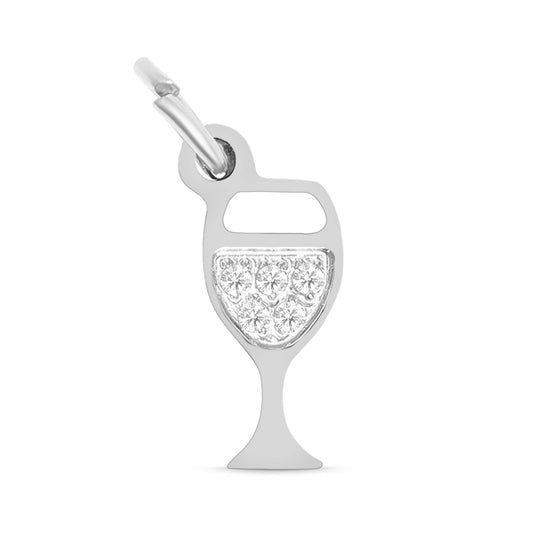 WJW - Breloque pour verre à vin CZ en acier inoxydable PVD or 18 carats