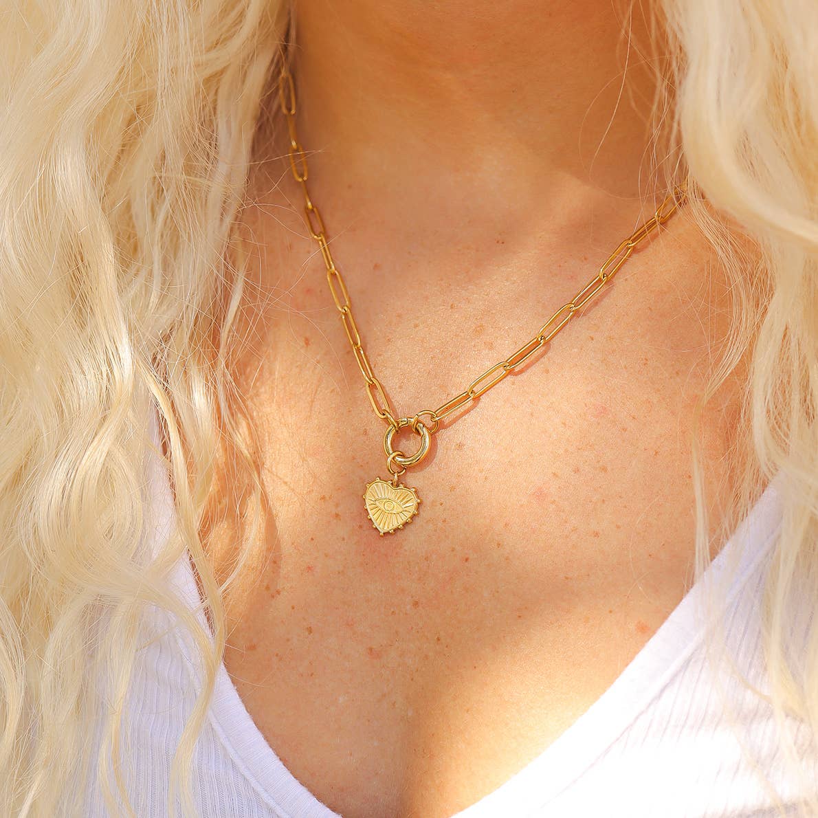 WJW - Collier Porte-Charme Mousqueton en Acier Inoxydable