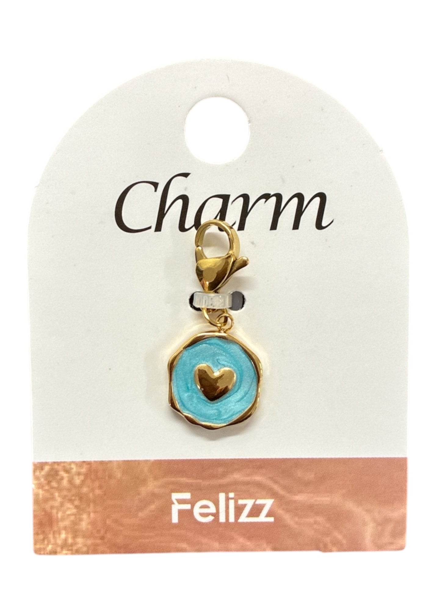 Charm Médaillon Cœur Turquoise