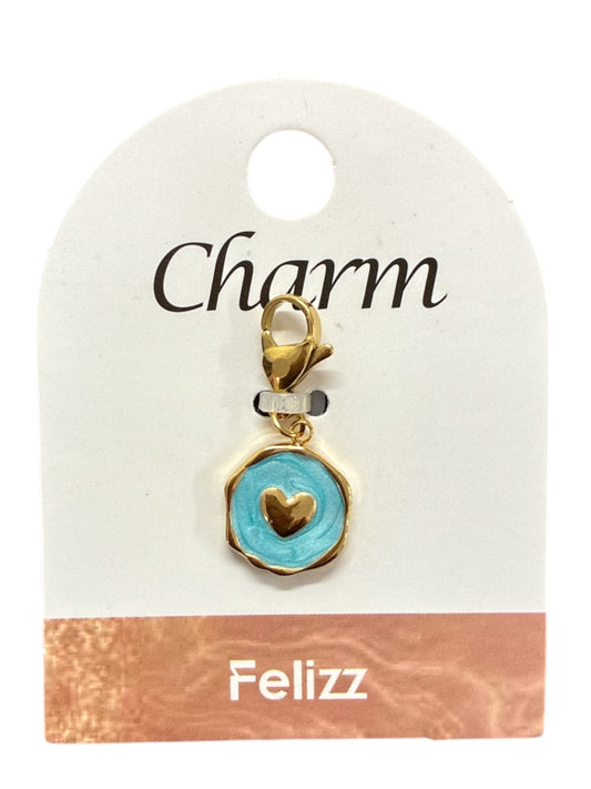 Charm Médaillon Cœur Turquoise