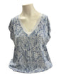 T-shirt hippie bleu doré taille XL viscose femme
