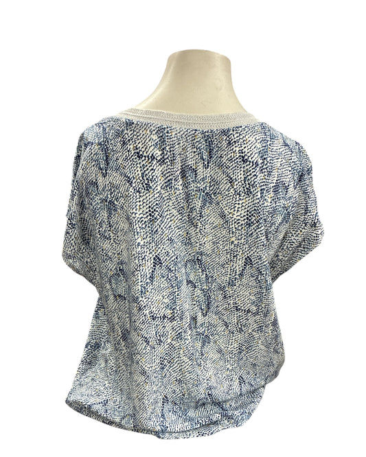 T-shirt IT Hippie Bleu et Doré XL - 100% Viscose Douceur Premium