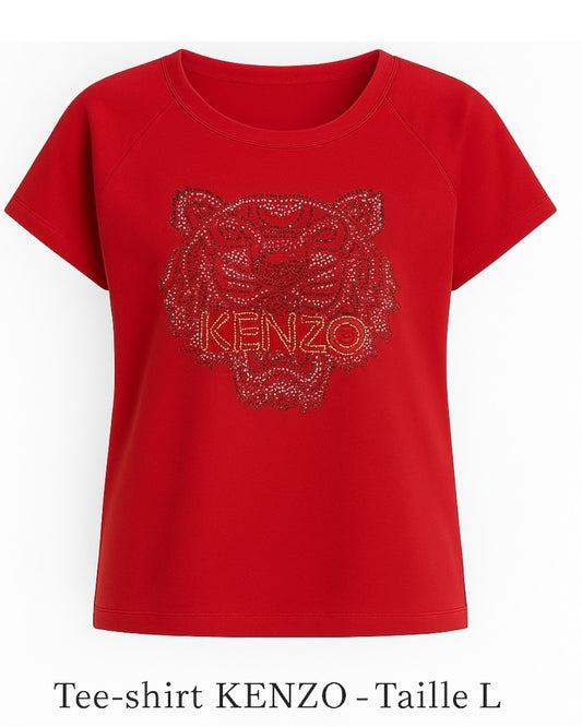 Tee-shirt KENZO : L'Icône Tigre en Strass Étincelant