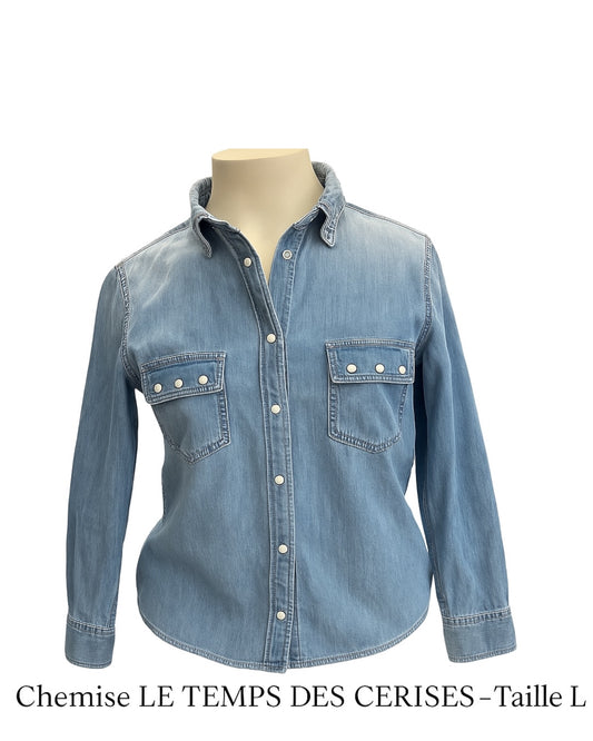 Chemise Jean Le Temps des Cerises - 100% Coton Coupe Cintrée