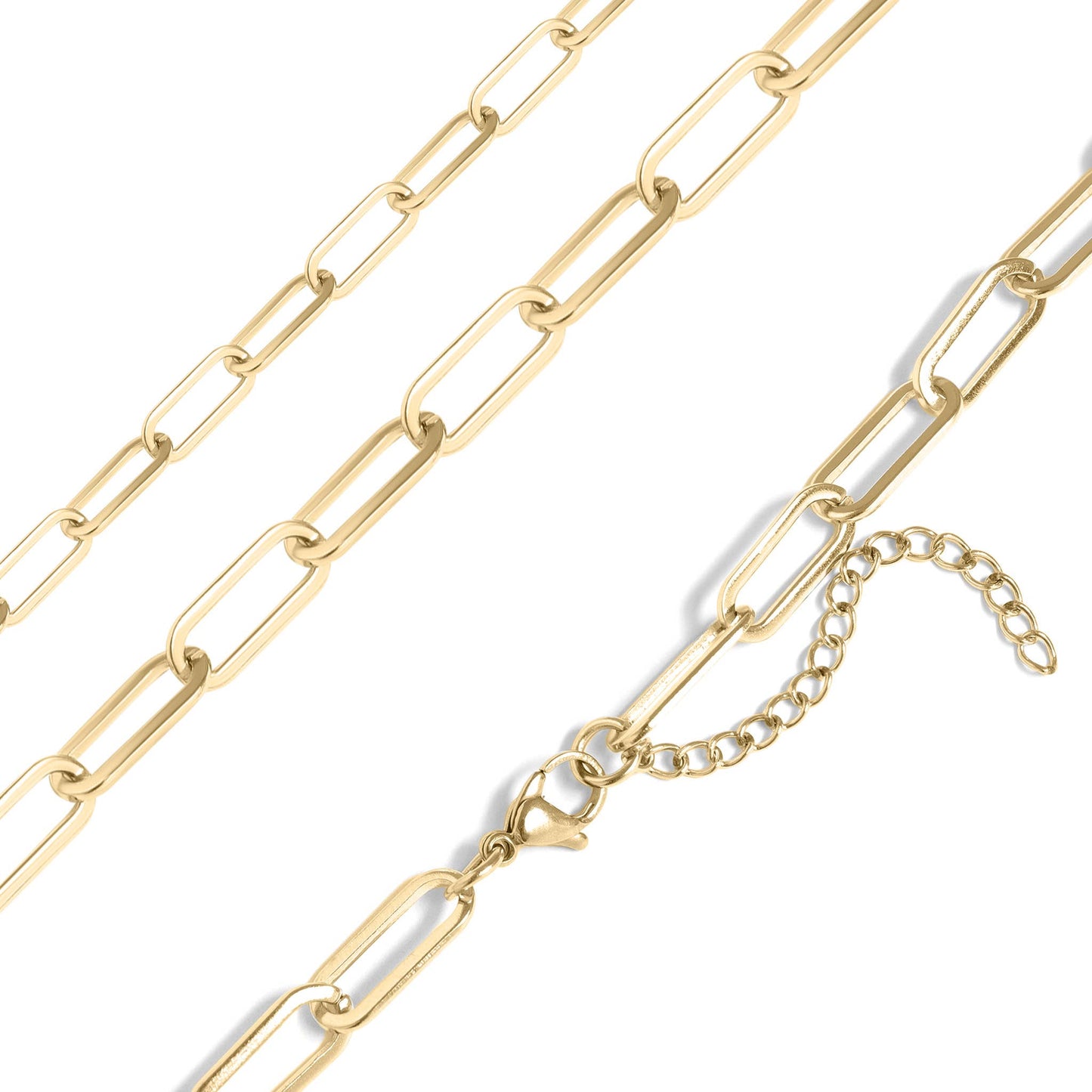 WJW - Collier à chaîne en or 18 carats avec trombones