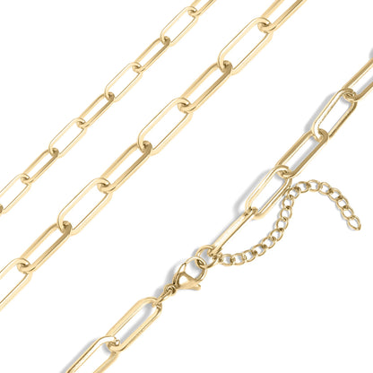 WJW - Collier à chaîne en or 18 carats avec trombones