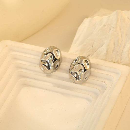 Boucles D'Oreilles Cailloux Argentés
