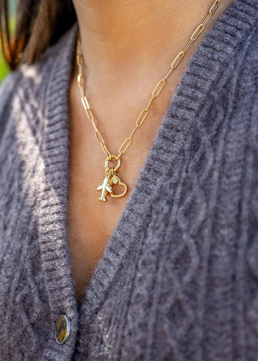 WJW - Collier Porte-Charme Mousqueton en Acier Inoxydable