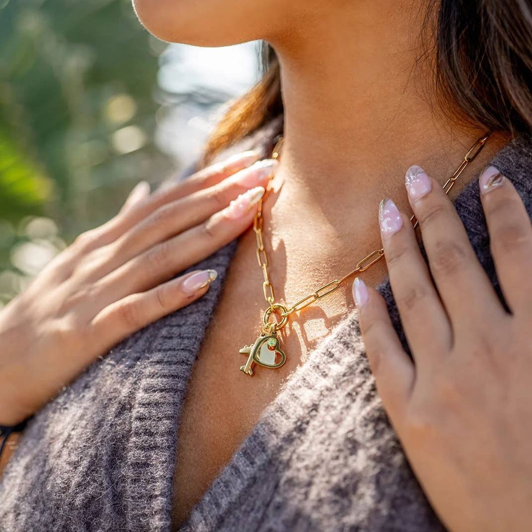 WJW - Collier Porte-Charme Mousqueton en Acier Inoxydable