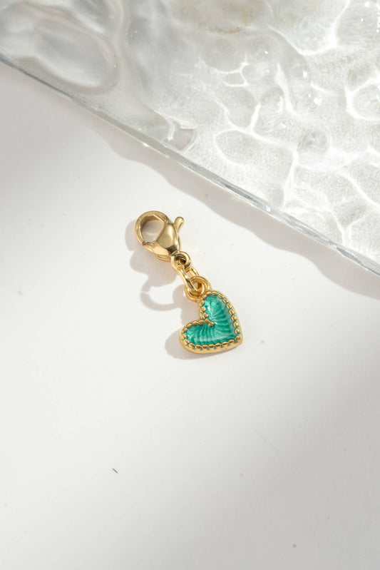 Cosmos - Pendentif Charms Coeur Tendre Serti  – Acier Inoxydable Fantaisie