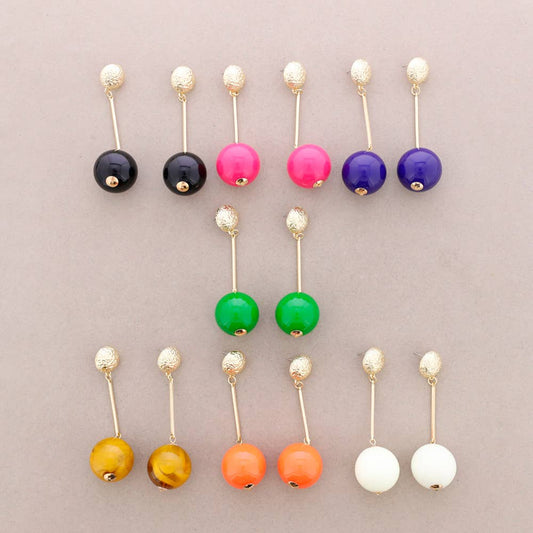 Boucles d'oreilles boule en résine XL