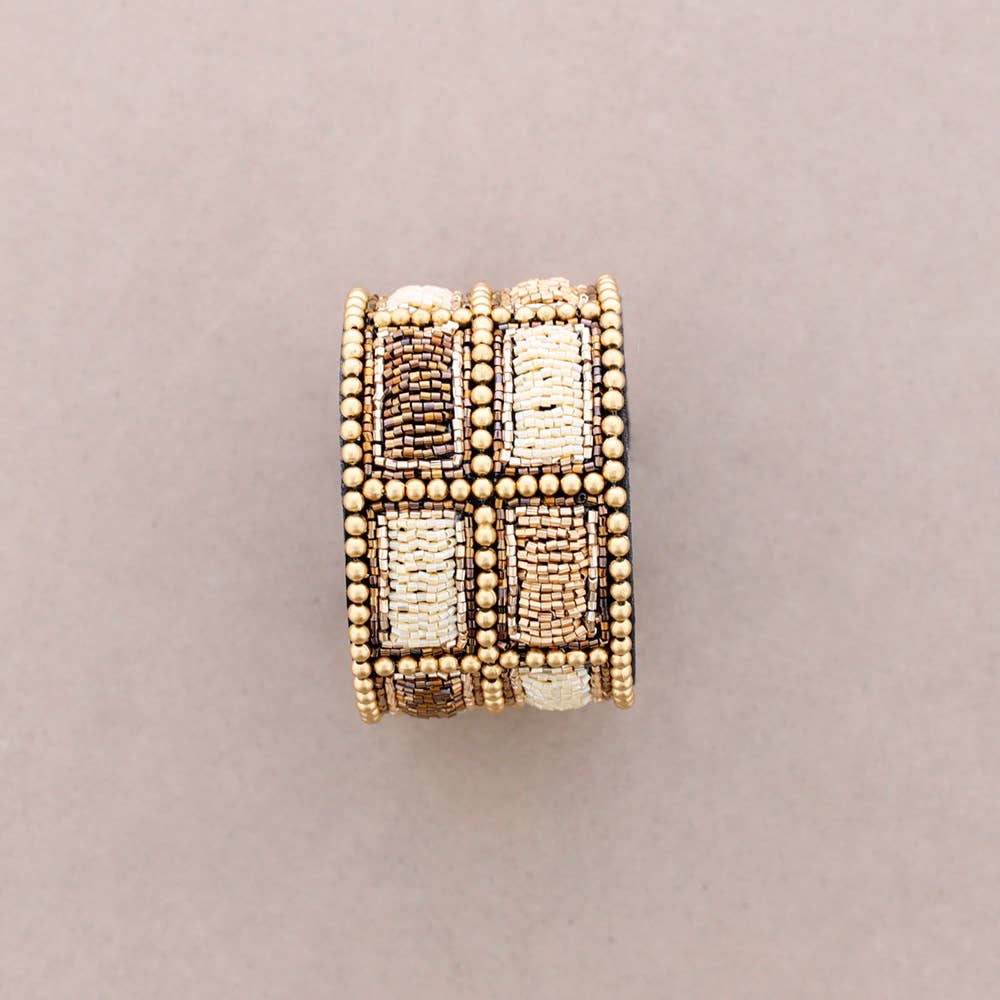 Bracelet manchette perles