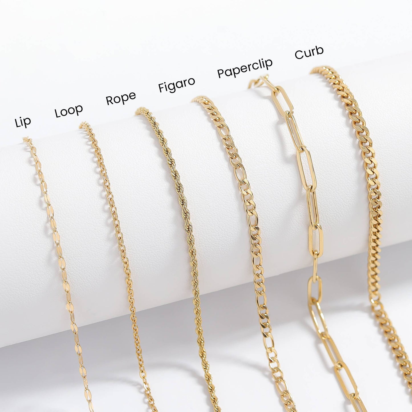 WJW - Collier à chaîne en or 18 carats avec trombones