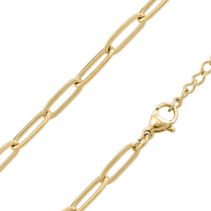 WJW - Collier à chaîne en or 18 carats avec trombones