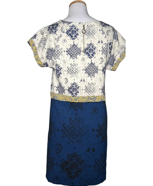 Robe Courte Desigual Taille 40 - Beige et Bleu Matière Extensible